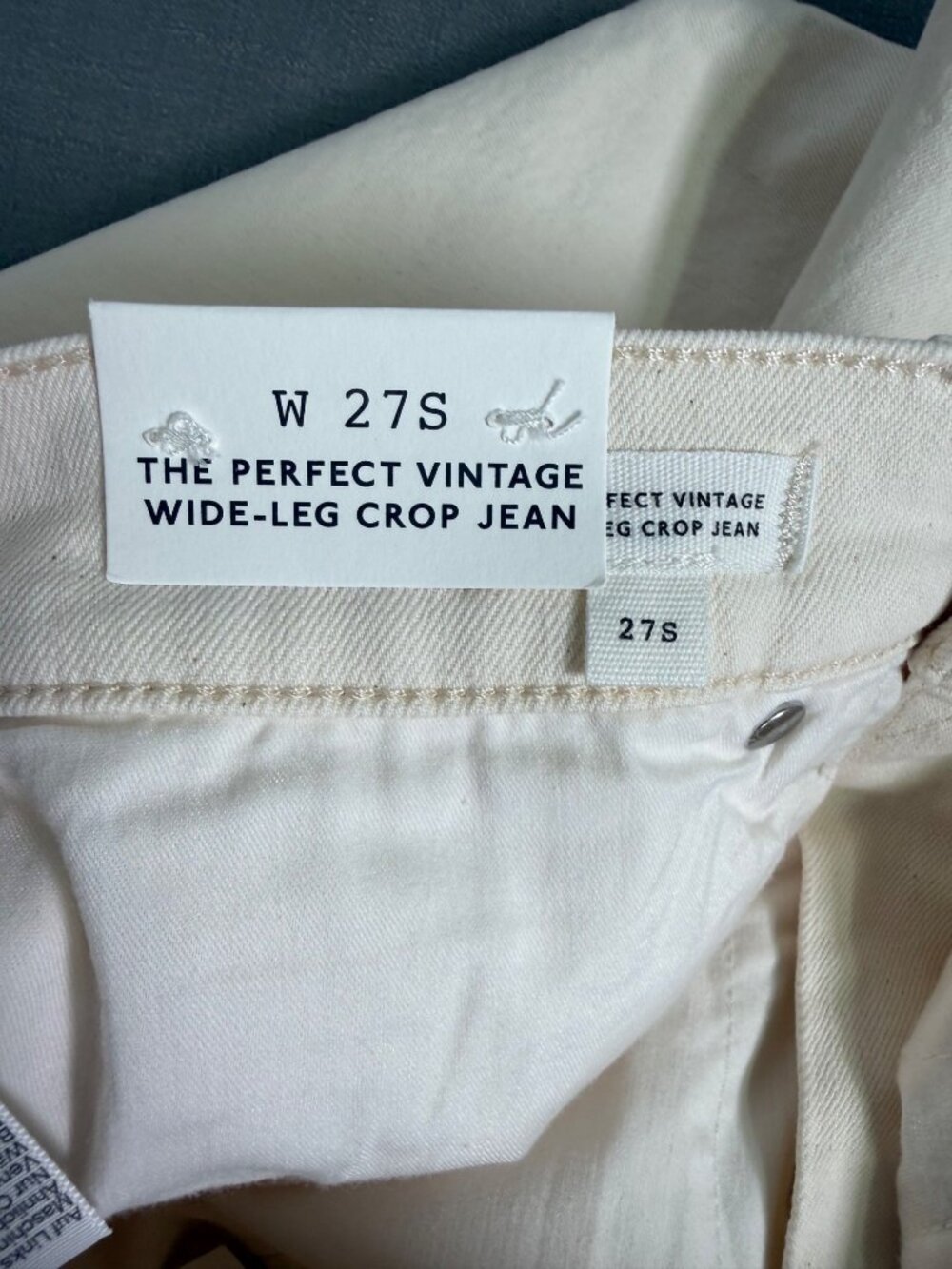 Madewell The Perfect Vintage Wide-Leg Crop Jean  Raw Hem Size 27 S Neutral - Picture 4 of 16